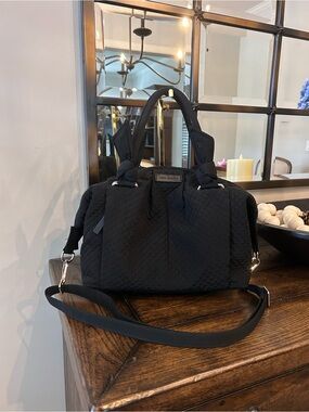 Vera Bradley Hadley black quilted Satchel Handbag